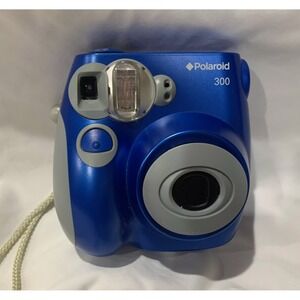 Polaroid 300 Instant Film Camera Blue – Tested & Working – Uses Instax Mini